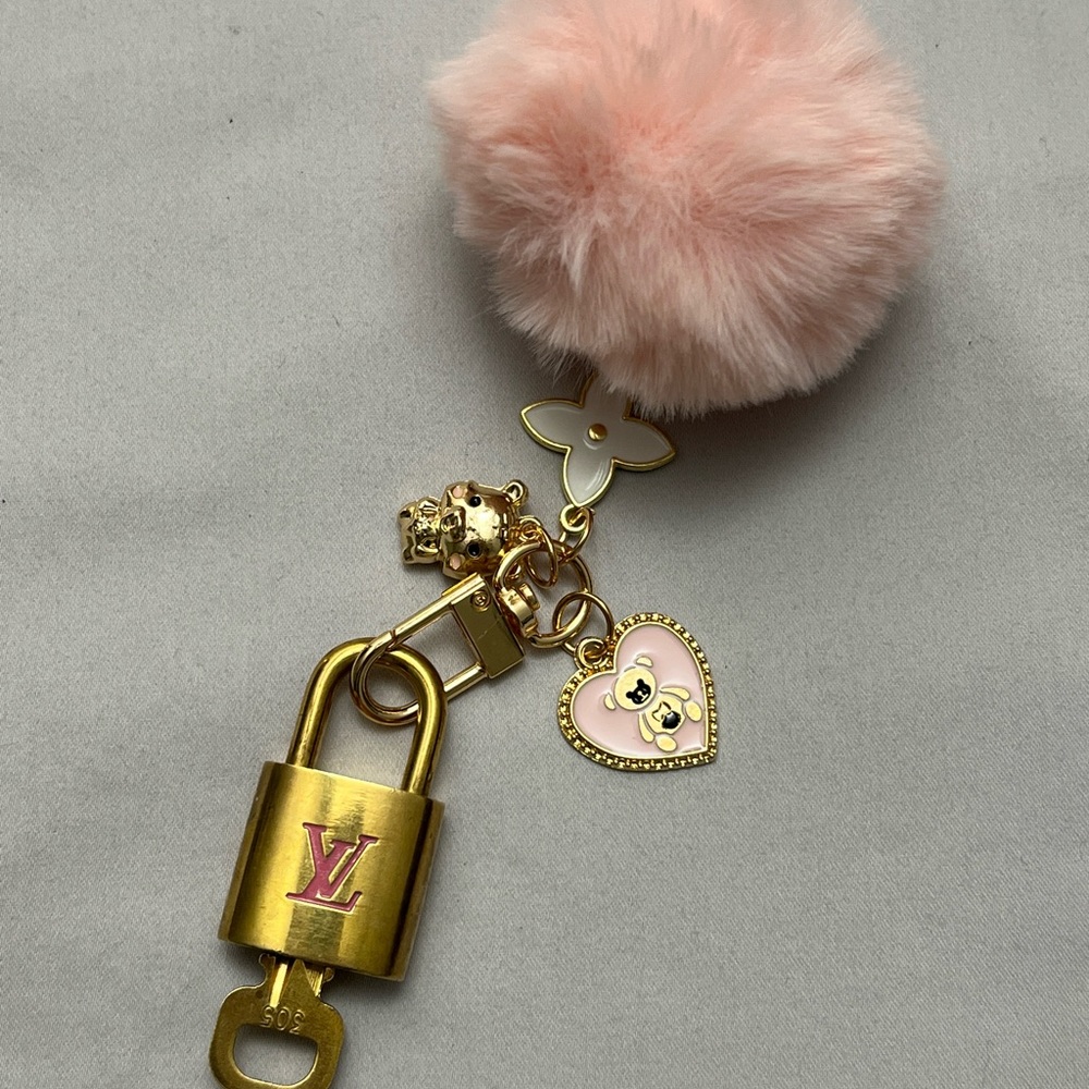 Valentines Special! Bag charm with LV Lock and Key